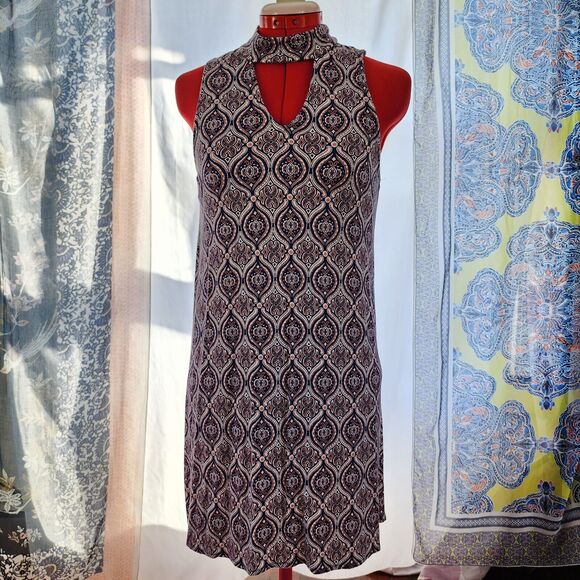 AEROPOSTALE Blue Pink Keyhole Neckline Sheath 60s style Dress Size‎ S - Picture 3 of 6